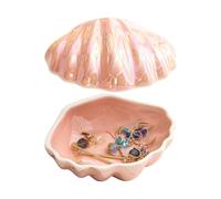 Générique Shell Jewelry Box Decorative 500 g Ceramic Earring Display Box