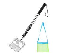 Générique Shelling Tools for Beach - Stainless Steel with Mesh Bag | Shark Tooth Sifter Shelling Scoop,Sand Sifter for The Beach F́Or Sifting Hunting Collecting Shore Coast Island Vacation Trip