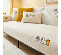 Générique Sherpa Couch Cover, Non Slip Soft Warm Plush Sectional Sofa, Sherpa Sofa Couch Covers, Cute Cat Paw Soft Warm Plush Sectional Sofa Slipcovers (Beige,70 * 70cm-27.5 * 27.5in)
