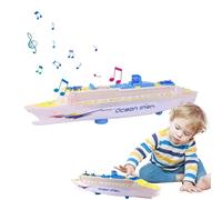 Générique Ship Toy - ABS, 19.29x2.36x4.13in Table Centerpiece LED Light-Up Design | Realistic Model Electric Movement, Kids Boat Toy for Birthdays, Playrooms, Nursery Décor, Gifting