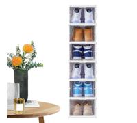 Générique Shoe Boxes, 3-Layer Clear Stackable Storage Organizer, Foldable Design with Front Doors, Space-Saving Transparent Bins, Easy Assembly Setup, Perfect for Women, Men, Kids, (PP+Acrylic)