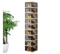 Générique Shoe Rack Organizer, Stackable Sneaker Cabinet, Foldable Clear Storage Bin with Space-Saving Design for Bedroom, Hallway, Home, Dormitory, Boot Room, Gray and White