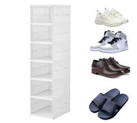 Générique Shoe Rack, Shoes Cabinet, Quick Assembly Clear Visibility Magnetic Closure Foldable Design Odor Resistant, Stackable Box for Hallway, Sneaker, Home, Bedroom, Workplace