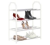 Générique Shoe Storage Shelf - Stainless Steel Vertical Rack Organizer, Free Standing Space Saver Shoe Organizer, Large Capacity Indoor Shoes Storage Stand | 4 Tier Shoes Rack,for Apartment Closet