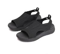 Générique Shopellox Shoes Sandals, Washable Slingback Orthopedic Slide Sport Sandals,Arch Support Mesh Soft Sole Casual Women Shoes (Black,42)