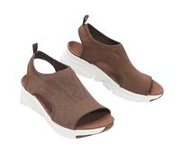 Générique Shopellox Women's Slingback Sport Sandals, Washable Orthopedic Slides Woman Orthotic Shoes with Arch Support (Brown,40)