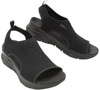 Générique Shopellox Women's Slingback Sport Sandals, Washable Orthopedic Slides Woman Orthotic Shoes with Arch Support (Black,40)
