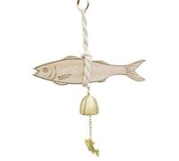Générique Shopkeepers Bell, Rustic Wooden Door Chime, Fish Design, 7.87x1.57 inches with Easy Installation, Decorative Accent, Ideal for Cafe, Apartment, Dorm, Studio, and Living Room Use