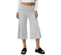 Générique Short 3/4 Femme Jupe-Culotte Fluide Décontracté Plage Été Pantalon Palazzo Taille Basse Pliable Jambes Larges Vacances Streetwear Yoga Capri Confortable
