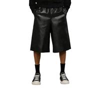 Générique Short Ample mi-Cuisse décontracté pour Femme, Taille élastique Confortable et Tissu Respirant idéal pour l'été, Coupe légère et Fluide pour Les journées Chaudes. (Black, S)