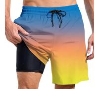 Générique Short Bain Homme Shorts De Étanche Séchage Rapide 2 en 1 Plage Nage Anti-Transparent avec Poche Maillot Zip Anti-Éclaboussures Piscine in Slip Maillots Tight Liner