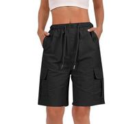 Générique Short Cargo Baggy Travail Femme RandonnéE Short avec Poches LéGer DéContracté Shorts Et Bermudas Taille éLastique Bermuda Femme RandonnéE Fluide Taille Ajustable Et Poches