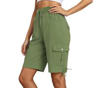 Générique Short Cargo De Randonnée Et Course Femme Léger, Short Sportif Polyvalent avec Multiples Poches pour Voyages Extérieurs