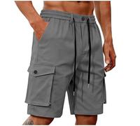 Générique Short Cargo d'été Respirant et Ample pour Homme, Style décontracté, avec Plusieurs Poches Portefeuille Homme Personnalisable (Dark Gray, XXXL)