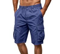 Générique Short Cargo Homme Bermuda Cargo de Travail Multipoches Léger Taille Élastique Été Casual Outdoor Randonnée avec Grandes Poches Confortables