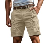 Générique Short Cargo Homme Bermuda Été Athlétique de Travail avec Multi-Poches Bouton Fermeture Éclair Randonnée Pantalon Court Décontracté Respirant Loisirs Plein Air Quotidien Grande Taille S-4XL
