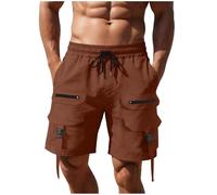 Générique Short Cargo Homme Bermuda Homme Shorts Chic Simple Bermudas Travail Léger Ceinture Élastique Multi Poches pour Les W nds en Campagne