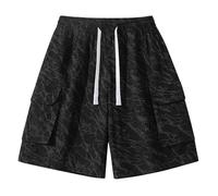 Générique Short Cargo Homme Été Bermuda Décontracté avec Taille Élastique Short de Travail avec Grandes Poches Latérales pour Extérieur