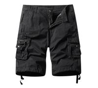 Générique Short Cargo Homme Multi Poches Lâche Extérieur Uni Décontracté Sept Pantalon Printemps Coton pour Hommes(Dark Gray, 36)