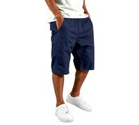Générique Short Cargo Homme Short Bermuda Home Coupe Ample Léger Pantalon Court de Travail Décontracté Taille Elastique pour Jogging Randonnée Couleur Unie avec Poches