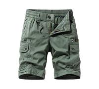 Générique Short Cargo Homme,Short DéContracté, Confortable, Taille éLastique, Jambe Droite, pour L'ExtéRieur, La Marche, La Maison, La DéTente, L'éTé, LéGer, Respirant, avec Poches (Green, 34)