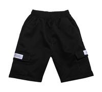 Générique Short Cargo pour garçons et Enfants, Short Extensible décontracté de Couleur Unie pour Jeunes garçons, Bas Cargo d'extérieur (Black, 10-11 Years)