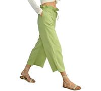 Générique Short Culotte Femme Uni Coupe Ample Taille Froncée Cordon de Serrage Ourlet Volant Longueur Cheville Confort Décontracté Quotidien Voyage