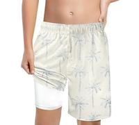 Générique Short da Bagno Ragazzo Con Stampa e Vita Regolabile Comodi per Bambini 5-14 Anni Estate 2026(Beige, 150)