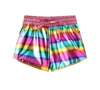 Générique Short Danse Cuir Enfant 3/4, Short Entraînement Été - pour Garçons Et Filles Taille 110-150 Cm Noir, Tenue De Répétition Moderne