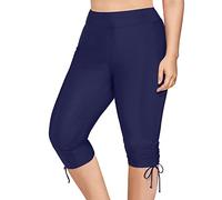 Générique Short de Bain Femme Taille Haute à Cordon de Serrage Longueur mi-Mollet Polyvalent pour Natation et Yoga Anti-échauffement Tissu Stretch résistant