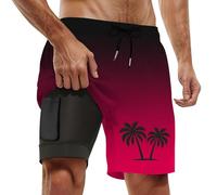 Générique Short de Bain Homme, 2 en 1 Maillot de Bain Homme avec Doublure Compression Short à SéChage Rapide Shorts GarçOn Culotte Taille Haute Maillot Hommes Boxer doublé pour
