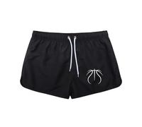 Générique Short de Bain pour Homme, Short de Plage à imprimé Sportif, Short décontracté de 7,6 cm pour la Natation et Le Surf (Black, XXXL)