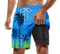 Générique Short de Plage Imprimé Tendance pour Hommes, Bermuda avec Doublure et Élastique, Tenue Confortable pour Surf, Natation et Sorties Balnéaires
