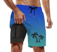 Générique Short de Plage Sportif avec Doublure et Poches pour Hommes, Bermuda de Bain Confortable, Maillot Idéal pour Été, Natation, Surf et Sorties Balnéaires