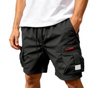 Générique Short de Travail Homme Bermuda Cargo Grande Taille Stretch Résistant Multi-Poches Pantalon Court pour Chantier Jardinage Randonnée Été Haute Taille Élastique avec Cordon Boardshort
