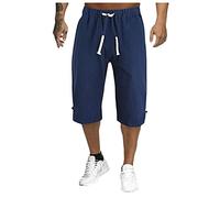 Générique Short De Travail Homme Bermuda Long Homme Mode Tendance Moderne Élégant Confortable Allure Décontractée Léger Respirant Idéal Soirée Fête Ville (Navy, XXL)
