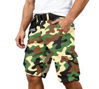 Générique Short De Travail Homme Cargo, Short Cargo imprimé avec de Multiples Poches Pratiques, Style Aventure Outdoor, léger, randonnée, Tenue décontractée