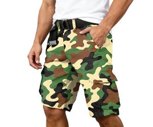Générique Short De Travail Homme Cargo, Short Cargo imprimé avec de Multiples Poches Pratiques, Style Aventure Outdoor, léger, randonnée, Tenue décontractée