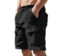 Générique Short décontracté Homme été Ample Style rétro Polyvalent Short Quotidien Confortable Tenue décontractée Mode Masculine vêtement Chaud Saison Printemps été Tissu Doux (Black, XXXL)
