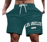 Générique Short décontracté pour Homme à Porter au Quotidien avec imprimé Lettre, Confortable et élégant, idéal pour l'été, pour Faire du Shopping et se détendre (Dark Green, L)