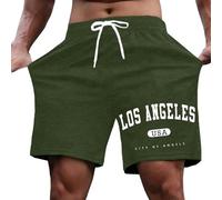 Générique Short décontracté pour Homme à Porter au Quotidien avec imprimé Lettre, Confortable et élégant, idéal pour l'été, pour Faire du Shopping et se détendre (Army Green, XXXL)