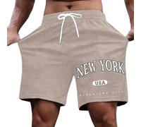 Générique Short décontracté pour Homme pour l'été, idéal pour Le Quotidien et Les Loisirs, avec Un imprimé Lettre Tendance (Khaki, XL)
