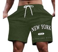 Générique Short décontracté pour Homme pour l'été, idéal pour Le Quotidien et Les Loisirs, avec Un imprimé Lettre Tendance (Army Green, L)