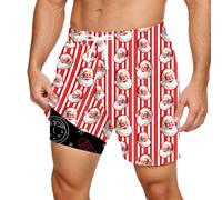 Générique Short d'Été Double Couche pour Hommes, Pantalon de Plage avec Doublure Intérieure et Poches, Bermuda Confortable pour Voyages et Sorties Estivales