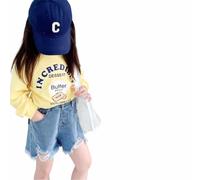 Générique Short Enfant - Shorts en Jean pour Filles Parfaits pour Tous Les Jours Confortables Et DéContractéS pour L'éTé Et Le Printemps Taille éLastique Et Tissu Doux