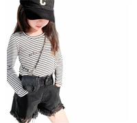 Générique Short Enfant - Shorts en Jean pour Filles Parfaits pour Tous Les Jours Confortables Et DéContractéS pour L'éTé Et Le Printemps Taille éLastique Et Tissu Doux