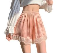 Générique Short Femme, Uni, Dentelle Assemblée, Coupe Large Douce Confortable, Idéal pour sous-vêtement ou Tenue Quotidienne, Polyvalent et Décontracté