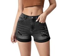 Générique Short Femmes Eté Bermuda en Jean Femme Souple Ronde Trousers Court Pantalon Beach Workout Ample Élastique Lady's Ete Vetement High Waisted Ladies Oversize Robe avec Poches