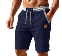 Générique Short Homme Cargo Coton Bermuda Baggy Pantalon avec Multi Poches éTé Taille Elastique Shorts De Travail à Jambes Larges Pantacourt De Jogging Shorts De Plage