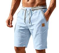 Générique Short Homme Cargo Coton Bermuda Baggy Pantalon avec Multi Poches éTé Taille Elastique Shorts De Travail à Jambes Larges Pantacourt De Jogging Shorts De Plage